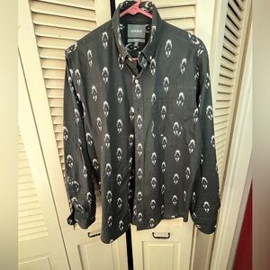 Bonobos Button Up Shirt Mens Black White Geometric Print Long Sleeve